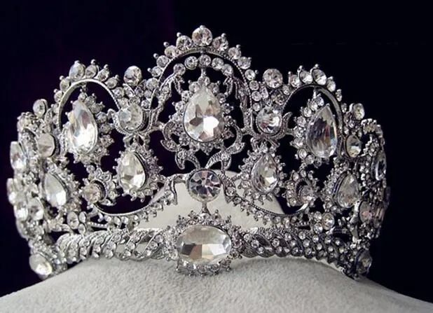 Sparkle Crystals Crystals Свадебные короны Новый Bridal Crystal Crystal Вуаль Tiara Crown Headband Аксессуары для волос Партия Свадьба Tiara HT133