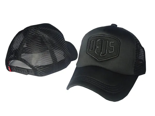 Deus Ex Machina Baylands Trucker Cap negro Mototcycles sombreros malla gorra de béisbol casquette Strapback caps2182
