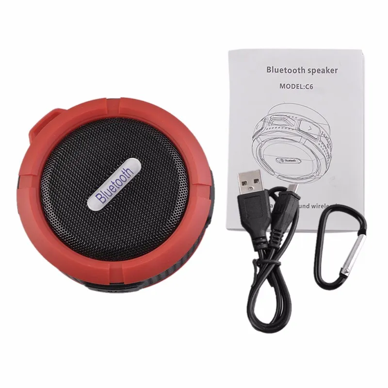 NEW Bluetooth Mini Portable Wireless USB Speaker C6 Shower Waterproof Sound box loudspeaker Boombox Subwoofer for Laptop/PC/MP3/ MP4