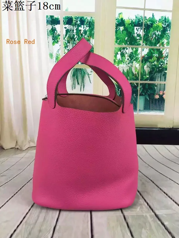 Top leather Food Basket Housewife latest shopping casual bags cowhide durable bags suede inside 18x22cm factory shippin316f