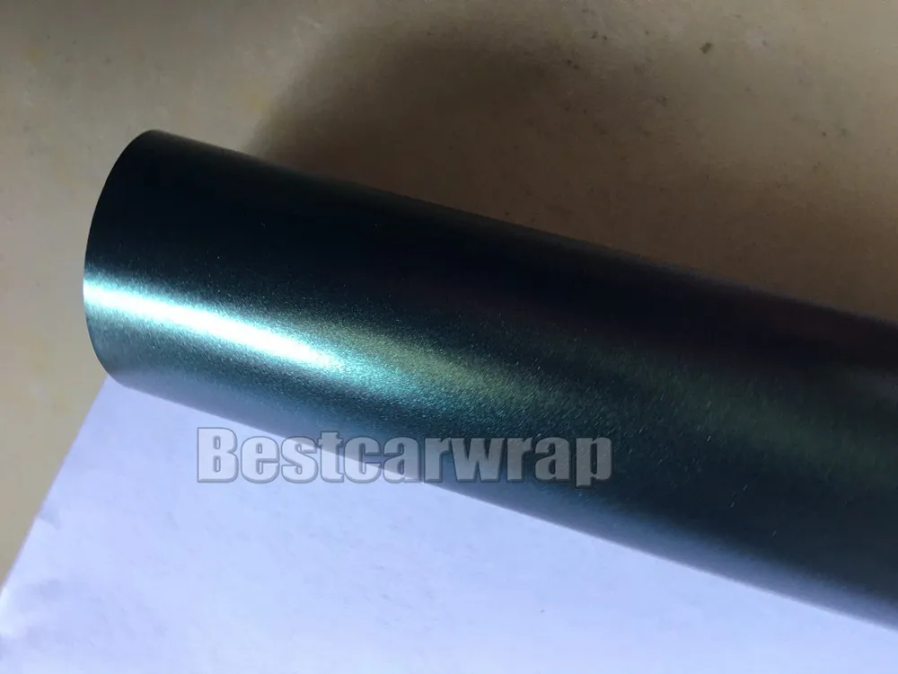 peacock Green Satin Metallic vinyl Wrap For Car wrap With Air bubble Free / air Releae Luxury Truck Covers size 1.52x20m/Roll 4.98x66ft