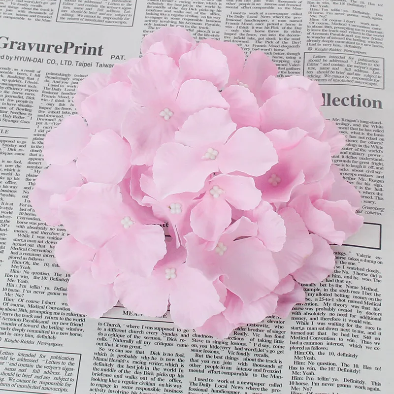 18cm artificial silk hydrangea flower head diy wedding bouquet flowers head wreath garland home decoration G1180232H