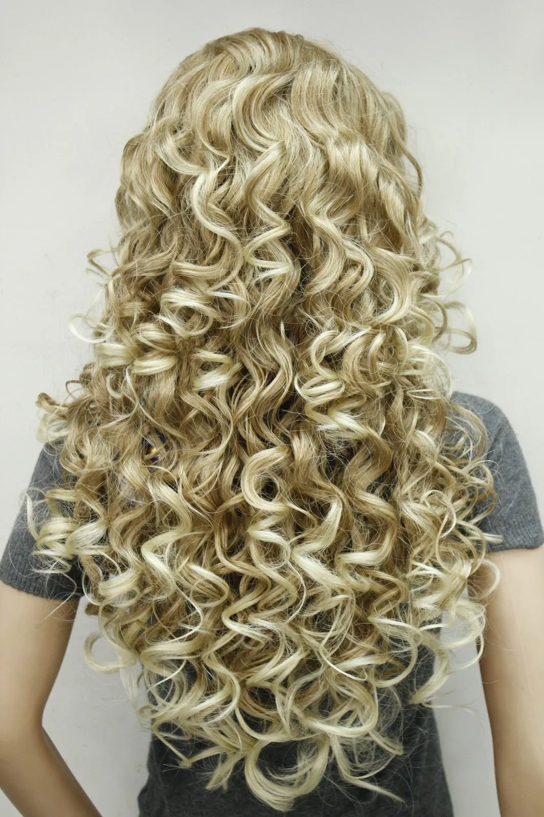 beautiful charming hot New Fashion new hot fashion sexy charming blonde mix long curly woman's full thick wig