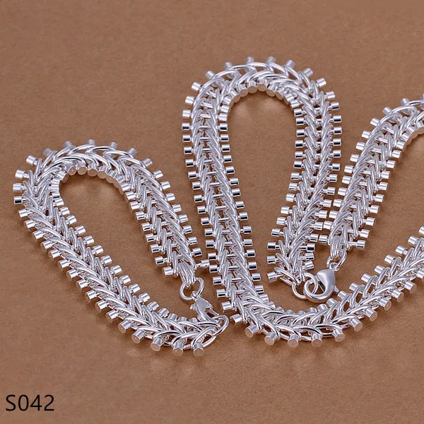 12 мм очень тяжелые наборы ювелирных изделий из стерлингового серебра, модное 925 серебряное ожерелье, браслет, комплект ювелирных изделий, одинаковые 9 разных стилей G339w