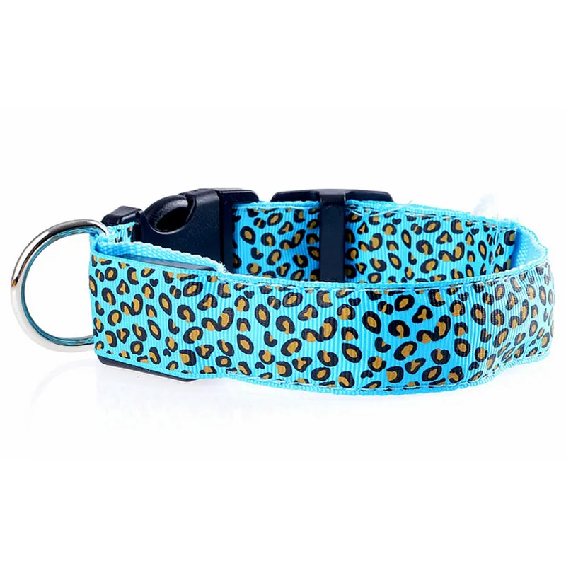 Solid Color Nylon Band Dog Pet Led Flashing Collar Night Light Up Led Necklace Adjustable S M L XL Various Colors b499