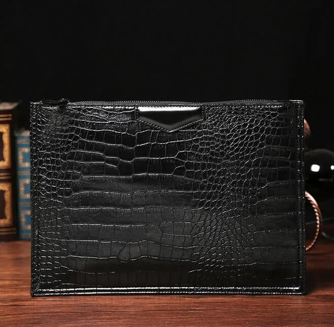 Factory whole men bag trend embossed crocodile mens handbag leather simple man with large capacity package are crocodiles enve264y