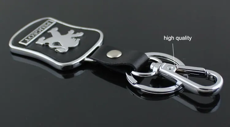 5 stuks veel Top Fashion Auto Logo sleutelhanger Voor Peugeot Metalen Lederen Sleutelhanger Sleutelhanger ring Llaveros Chaveiro Auto embleem sleutel houder300F