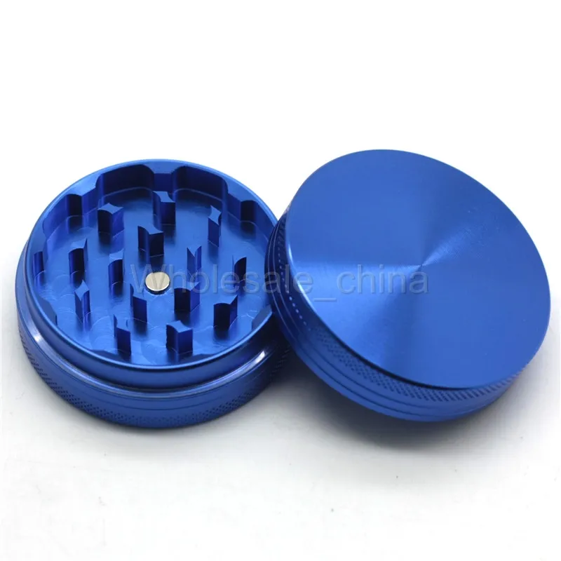 Aluminum Alloy Herbal Grinder 2 Layers Herb Smoking Grinders Metal 40/50/55/63mm Tobacco Crushers Free Ship