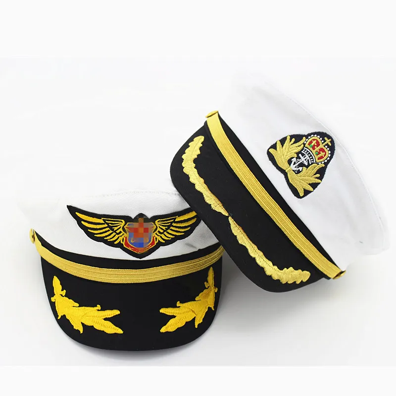 Cotton Navy Hat Cap for Men Women Children Fashion Flat Army Cap Sailor Hat Captain Uniform Cap Boys Girls Pilot Caps Adjustable255Y