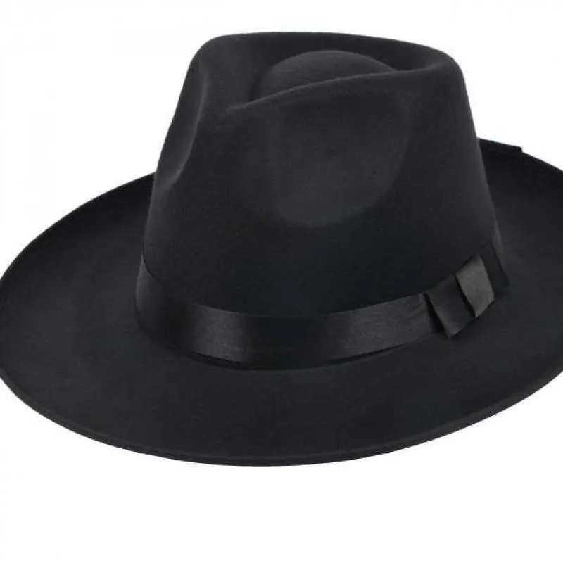 Whole-YOCCAS le long du chapeau d'hiver casquette de Jazz Vintage visière de scène hommes britanniques Sombreros Para Hombres chapeaux Fedora noirs pour hommes 2407