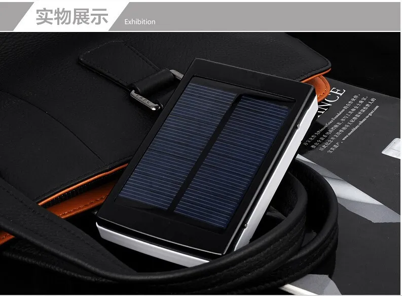 Solar Power bank Real 15000mah Double USB Portable Solar  PowerBank for xiaomi smartphone