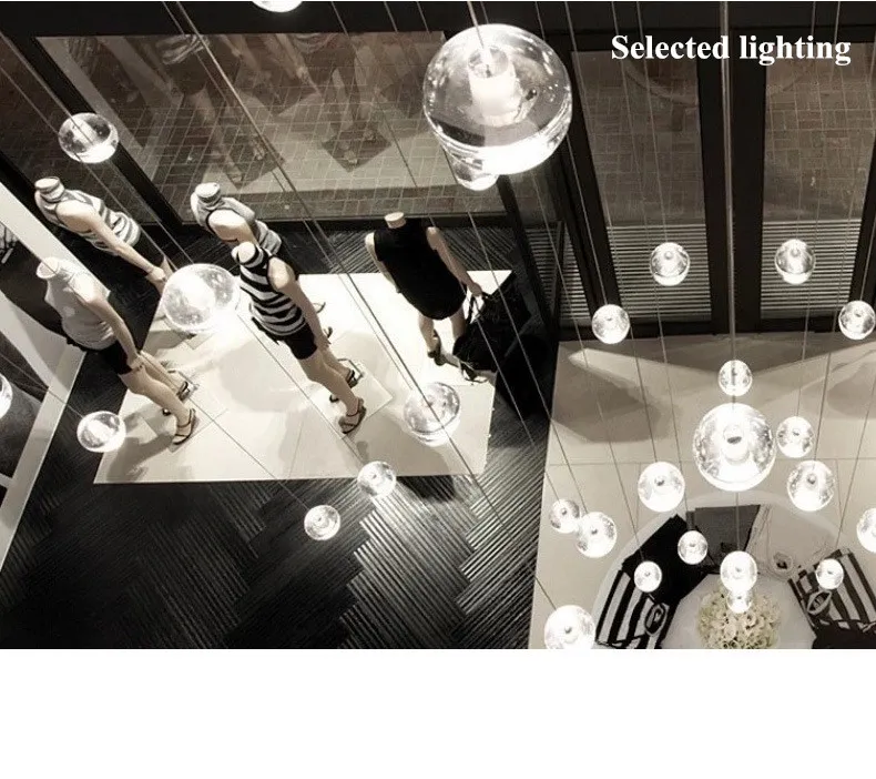モダンなクリスタルシャンデリア照明G4 LED電球雨量雨量天井ペンダントライトmeteoricシャワー階段ライト110V 220V231W