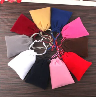 velvet drawstring bags high quanlity Gift packaging Flocked Jewelry bag Jewelries pouches Headphone packing cloth Favor Holders331J