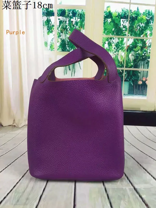 Top leather Food Basket Housewife latest shopping casual bags cowhide durable bags suede inside 18x22cm factory shippin316f