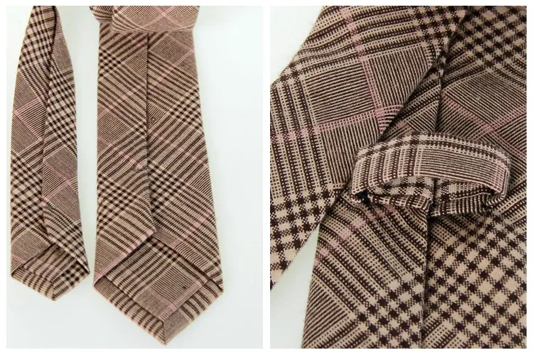 6cm gravata de negócios para homens xadrez de algodão gravata gravata cinza magro Gravatas para o terno dos homens gravatas 2 pçs / lote