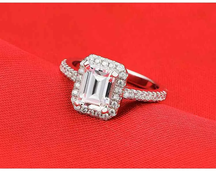 Girl Girl 925 Silver Wedding Rings خاتم الخطوبة للنساء مجوهرات الزفاف aneis كاملة 256 عامًا