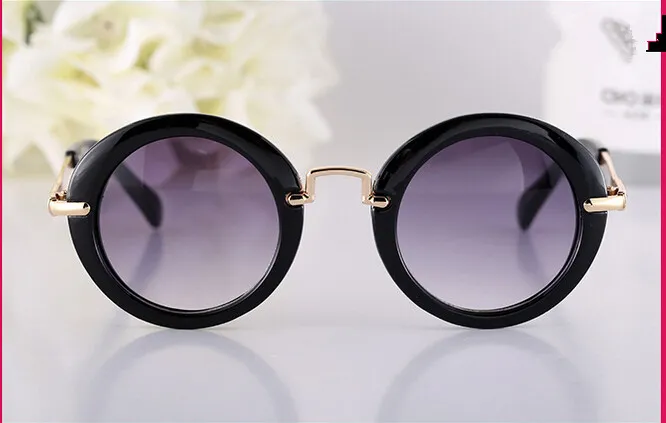 패션 라운드 귀여운 브랜드 디자이너 어린이 선글라스 방지 방지대 아기 빈티지 안경 소녀 멋진 안경 로트 269Z