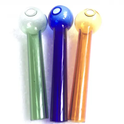 Colored Glass Oil Burner Pipes 2mm Thickness 4inch Burning Tube Colorful Pipe for Water Bong Smoking Accessories