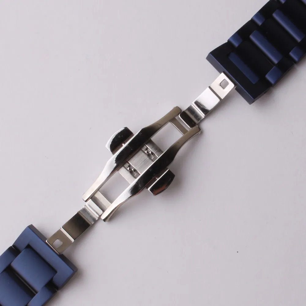 horlogeband nieuwe mode-stijl horlogeband kleur blauw mat roestvrij stalen metalen armband voor slimme horloges accessoires vervangen230g