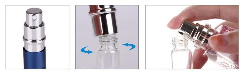 6 ml Mini Taşınabilir Doldurulabilir Sprey Parfüm Atomizer Şişe Renkli Boş Seyahat Parfüm Şişeleri Uçucu Yağlar Difüzörler Ev Parfümeri