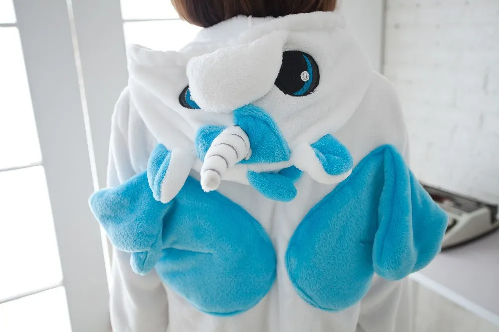Winter Kawaii Anime Hoodie Pyjamas Cosplay Horse Adult Onesie Christmas BLUE Unicorn Pajama Costume Blue Unicorn Onesie jumpsuit Sleepwear