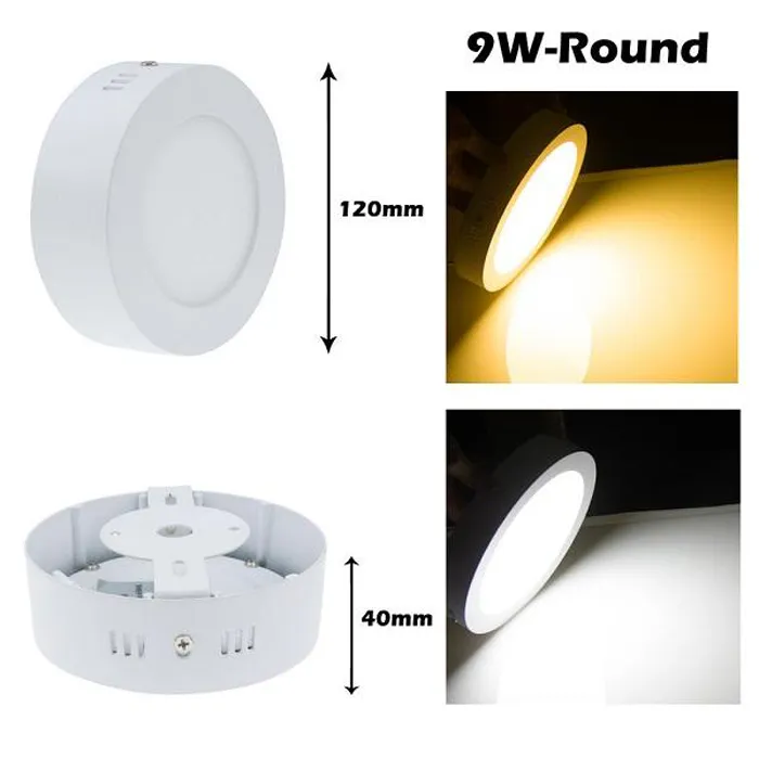 9W/15W/25W Round/Square Led Panel Light Surface Mounted Downlight lighting Led ceiling down AC 110-240V + Driver