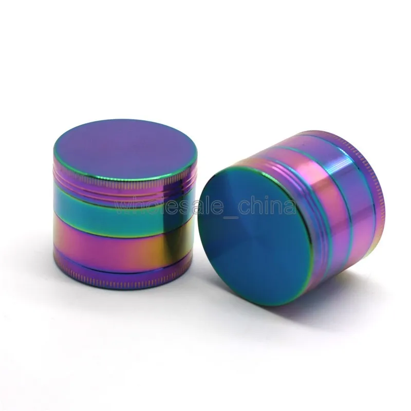 Iceblue Rainbow Grinders Zinc Alloy Metal Grinder Smoking 40/50mm Diameter 4 Parts Crusher Herbal Crushers