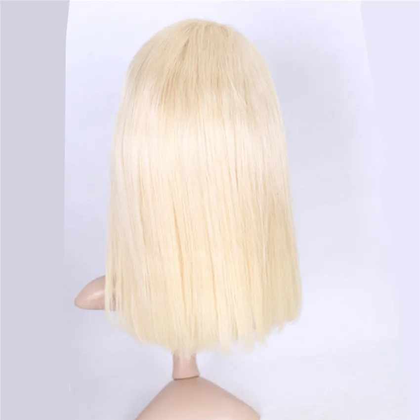 Blonde Full Lace Wigs Bob Lace Front Wig Full Lace Human Hair Wig #613 Platinum Blonde Human Hair Wigs
