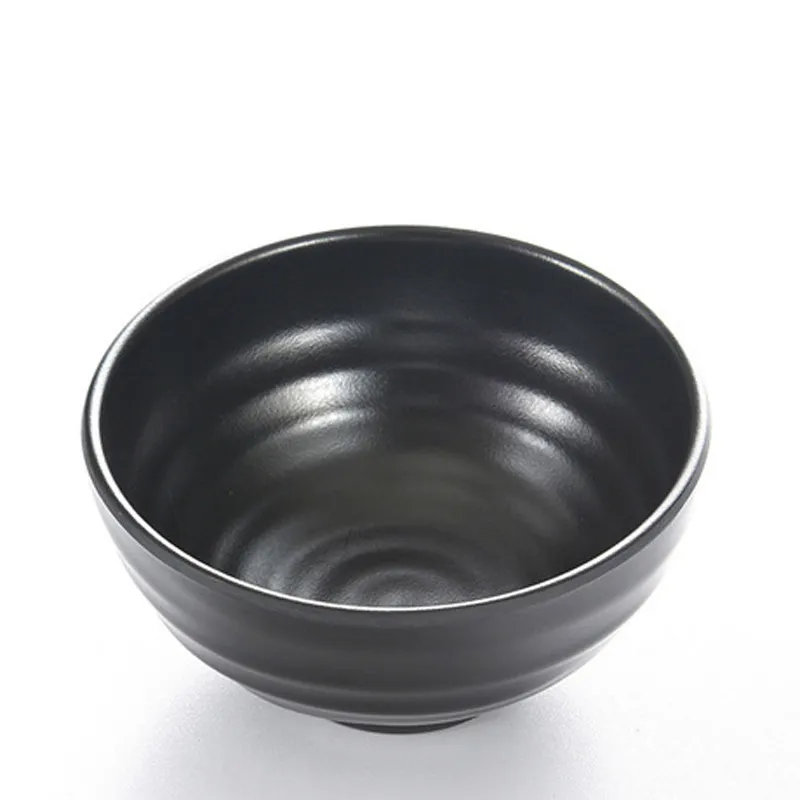 Melamine Binker Black Frost Whorl Bowl Restaurante especializado A5 Melamine Bowls Melamine Tableware Rice Bowl Whole289o