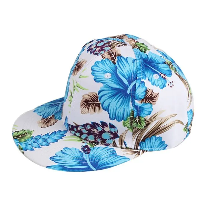 Flower Snapback Hat Cap Floral Print Baseball Cap 1982