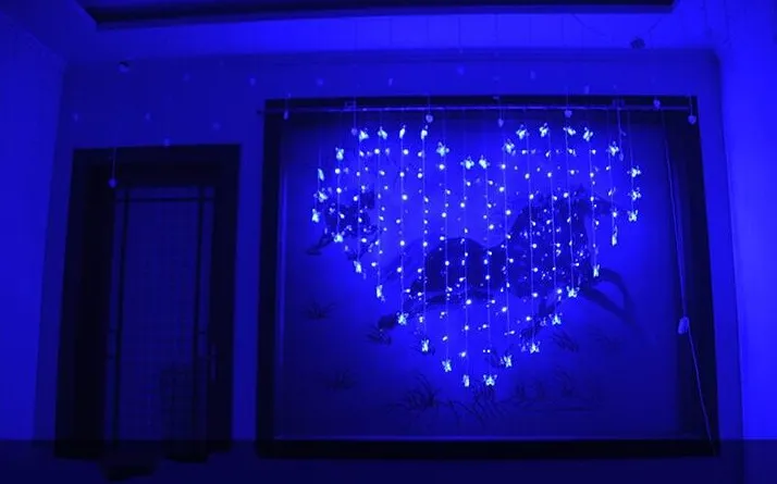 Stringa di luci LED colorate a forma di cuore a forma di farfalla lucida esterni con luce a sospensione controller la festa di Natale di nozze AC110V-2205R