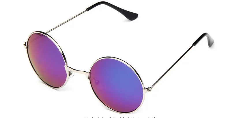 2021 UV400 Frauen Bunte Reflektierende Beschichtung Objektiv Sonnenbrille Runde Metall Rahmen Sonnenbrille 9 farben Lot261v
