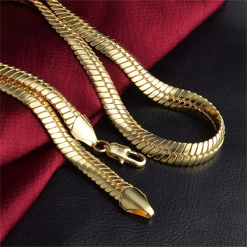 YHAMNI Gold Color Necklace Men Jewelry Whole New Trendy 9 MM Wide Figaro Necklace Chain Gold Jewelry NX1922370