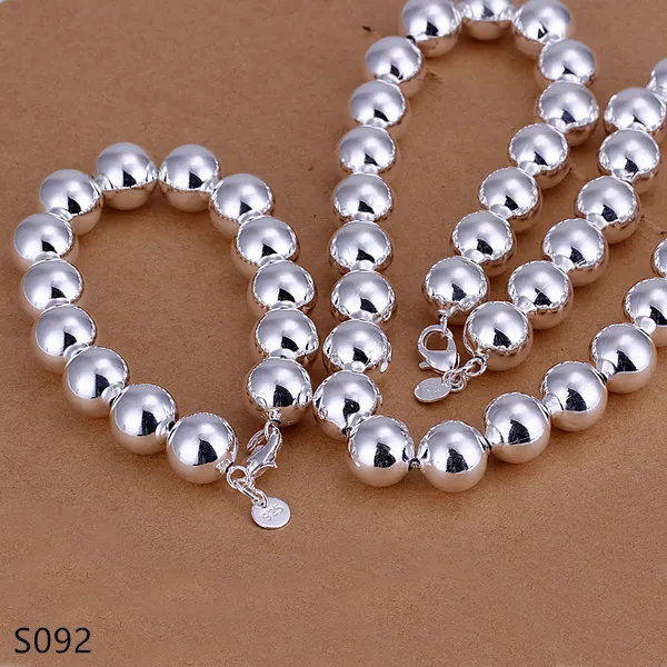 12 mm bardzo ciężkie zestawy biżuterii srebrnej srebrnej płyty moda 925 Srebrny naszyjnik biżuteria bransoletka