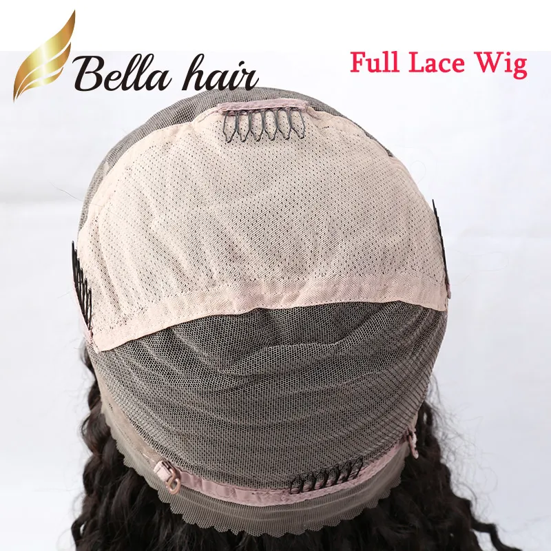 Onda profunda peluca de encaje completo / 360 peluca / peluca delantera de encaje pelucas de pelo virgen brasileño rizado 100% humano Bella Hair Factory Outlets