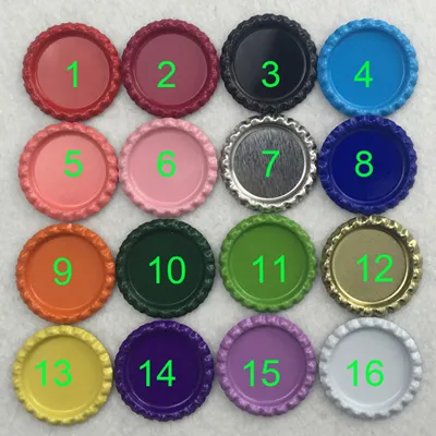 100 peças lote 25mm - 26mm 1 tampas de garrafa achatadas de metal impressas em ambos os lados pintados barrette acessórios de joias 34mm externo311n