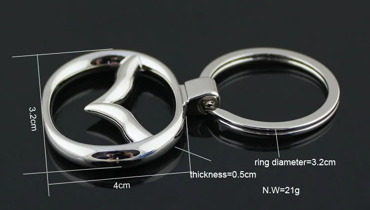 5 Stück / Los Mode-Auto-Logo-Schlüsselanhänger Mazda-Auto-Logo-Schlüsselanhänger Schlüsselanhänger aus Wolfram und Leder Autozubehör Schlüsselanhänger341h