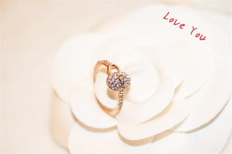 Роскошное кольцо с кубическим цирконием, розовое золото, с замком, подвески, кольцо для женщин, винтажное кольцо на палец, свадебная вечеринка, костюм невесты, Jewelry190F