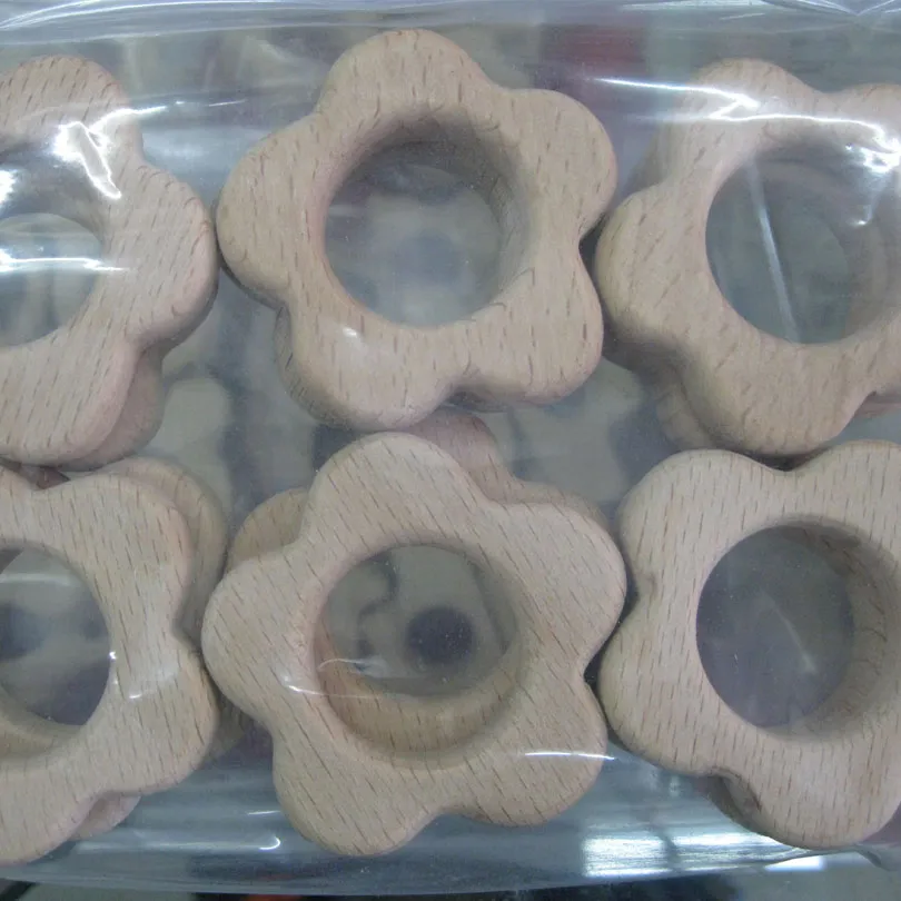 Organiczne niedokończone bukowe drewniane drewniane drewniane słonia Elephant Clip Pierścień Pierścień Smakier