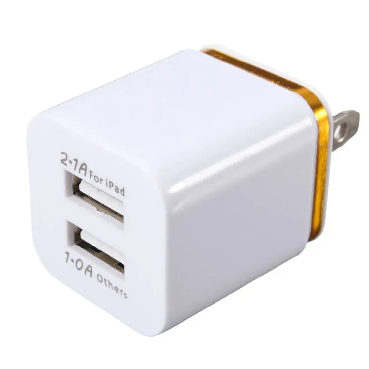 금속 듀얼 USB 벽 US 플러그 2.1A AC 전원 어댑터 벽 충전기 플러그 2 포트