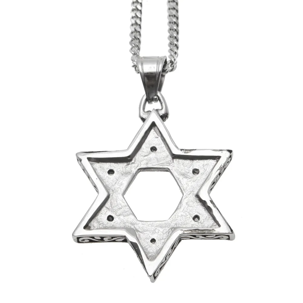 14K Gold Plated Classic Star of David Pendant Necklace 3mm 24 Inch men Miami Cuban Chain Necklace268x