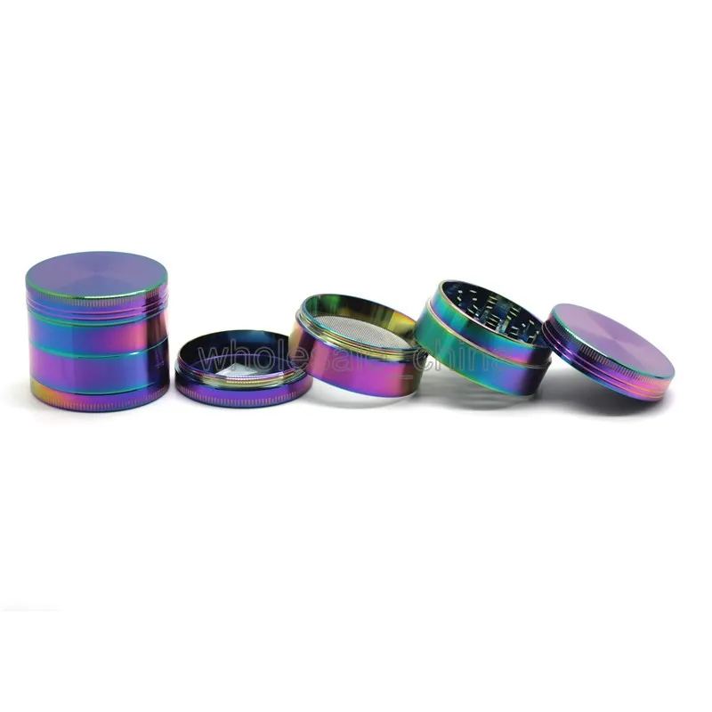 Iceblue Rainbow Grinders Zinc Alloy Metal Grinder Smoking 40/50mm Diameter 4 Parts Crusher Herbal Crushers