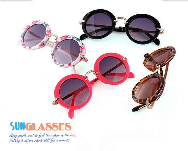 Fashion Round Mute Brand Designer Child Sunglasses Anti-Uv Baby Vintage Girls Girl Cool Eyewear 338n