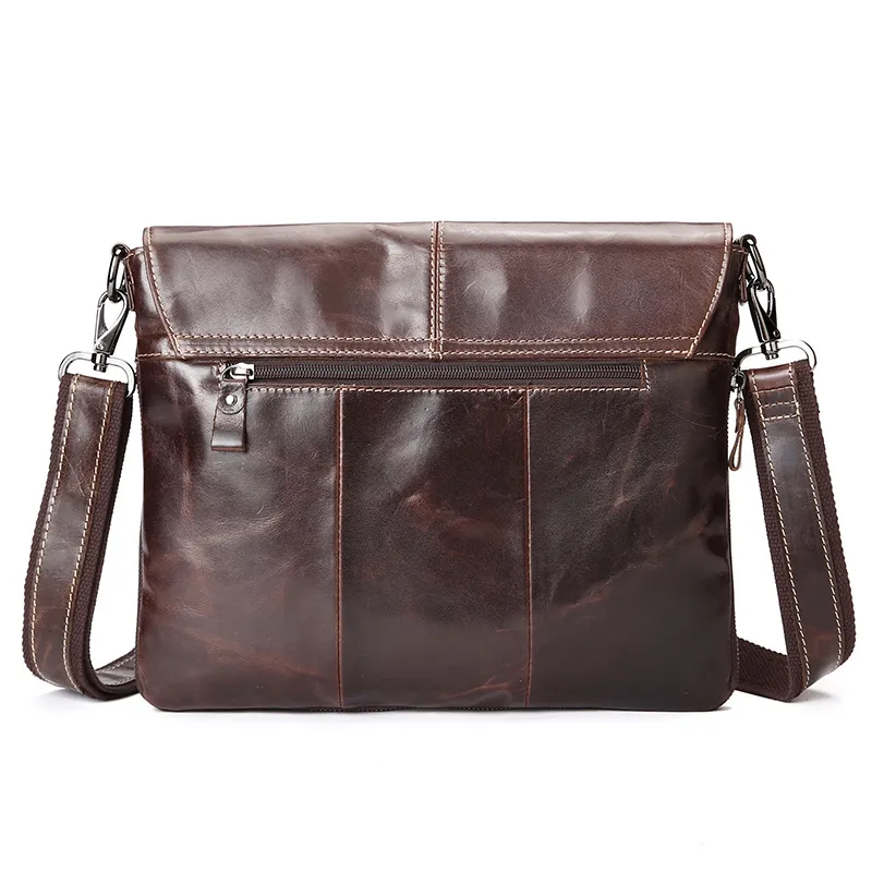 Fashion Vintage genuine leather shoulder bag High quality brown casual shoulder bag for Men large capacity business brief214k