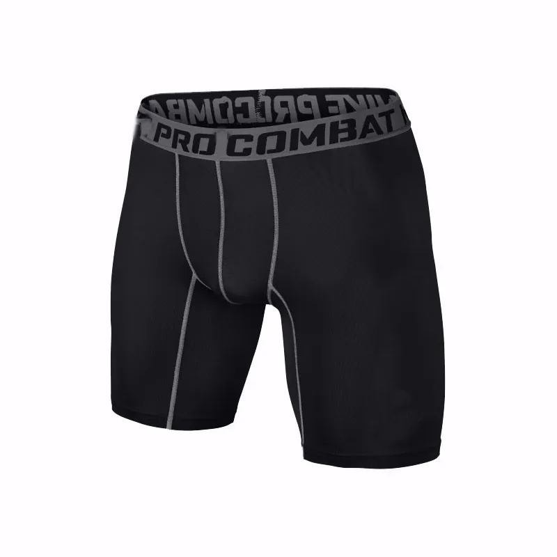 Partihandel-sport Gym Black Short Men Running Compression Shorts Sweatpants Bodybuilding Combat Dry Training Leggings Men Short Pants