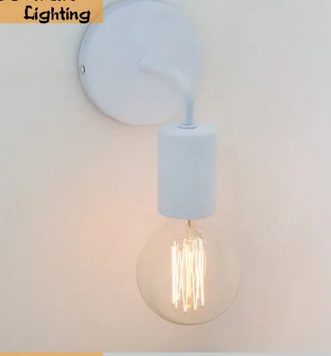 Loft American Vintage Lampy ścienne przemysłowe oświetlenie wewnętrzne lampy nocne światła ścienne do dekoracji domowej E27 Czarny biały kolor254s