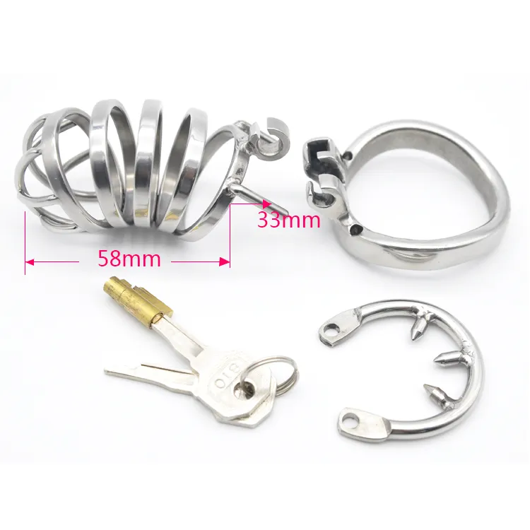 316 stainless steel Cock Super small sissy Cage Chastity with Anti-off ring Device Bondage Fetish Device Penis ring A274-1