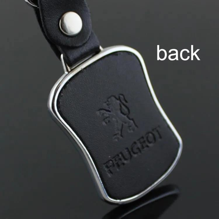 / Top Fashion Logo de voiture porte-clés pour Peugeot Métal Porte-clés en cuir Porte-clés Llaveros Chaveiro Emblème de voiture porte-clés213P