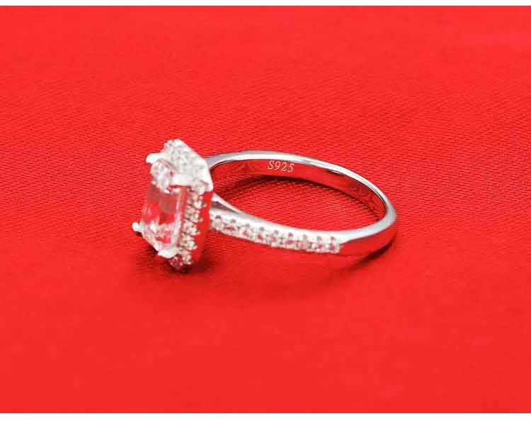 Moda menina 925 prata anéis de casamento corte anel de noivado para mulheres jóias de casamento aneis inteiro 286y