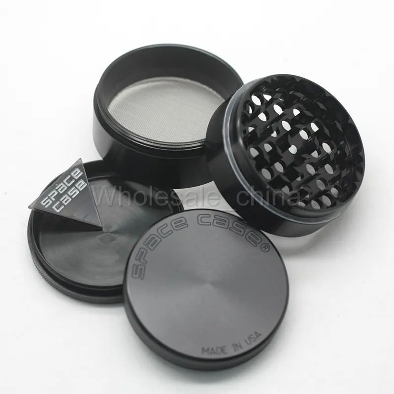 Space Case Grinders Herb Grinder Smoking 55mm/63mm Tobacco With Triangle Scraper Aluminium Alloy Material